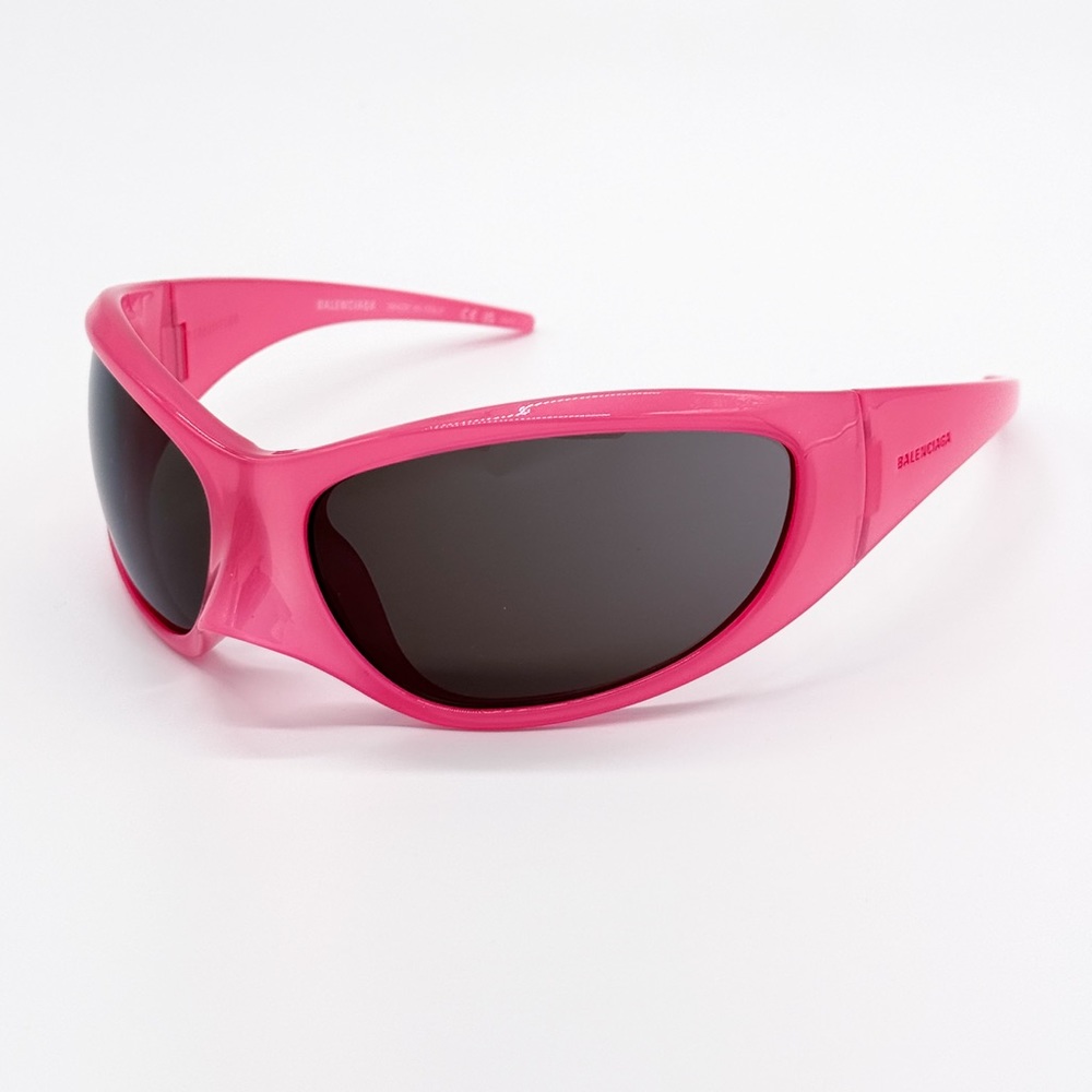 NEW BALENCIAGA BB0252S 002 OVAL PINK GREY WOMEN SUNGLASSES BALENCIAGA - Picture 1 of 14